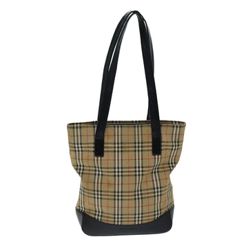 BURBERRY Nova Check Tote Bag Canvas Beige Auth yk12758