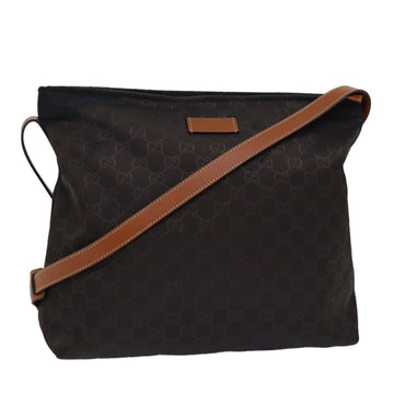 GUCCI GG Canvas Shoulder Bag Nylon Brown 308840 Auth yk12840