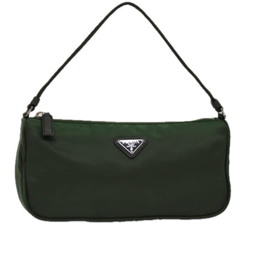 PRADA Accessory Pouch Nylon Green Auth yk12972