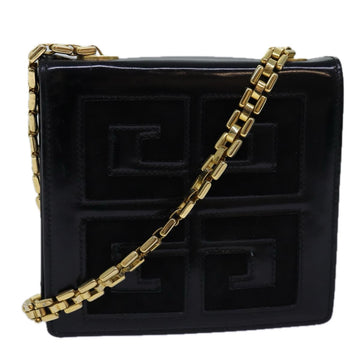 GIVENCHY Chain Shoulder Bag Enamel Black Auth yk12976