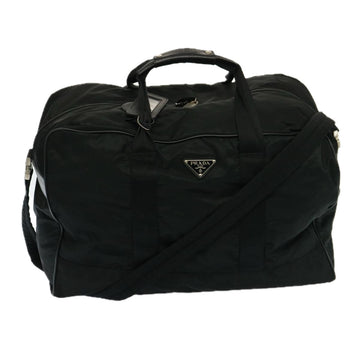 PRADA Boston Bag Nylon Black Auth yk13033