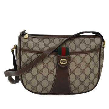 GUCCI GG Supreme Web Sherry Line Shoulder Bag PVC Beige 89 02 032 Auth yk13060