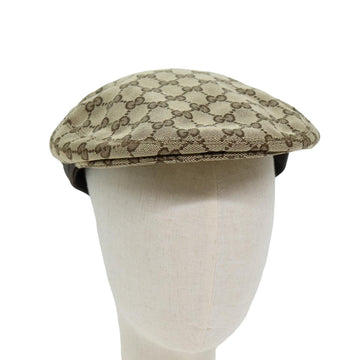 GUCCI GG Canvas Hunting Cap Hat M Beige Auth yk13069