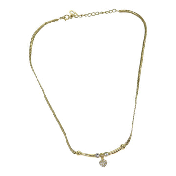 CHRISTIAN DIOR Necklace metal Gold Auth yk13097