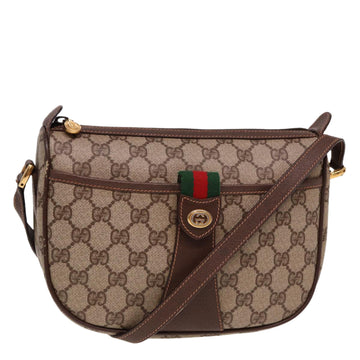 GUCCI Web Sherry Line GG Supreme Shoulder Bag Red Beige 89 02 032 Auth yk13114