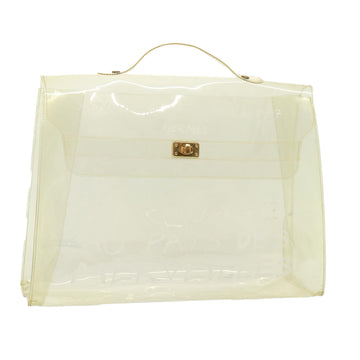 HERMES Vinyl Kelly Hand Bag Vinyl Clear Auth yk13183