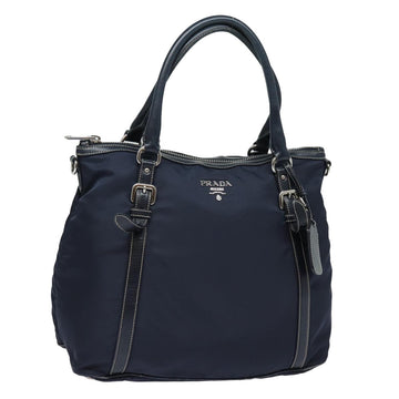 PRADA Hand Bag Nylon Navy Auth yk13221