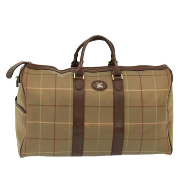 BURBERRYSs Nova Check Boston Bag Canvas Beige Auth yk13240