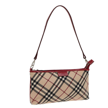 BURBERRY Nova Check Blue Label Shoulder Bag Canvas Beige Auth yk13294