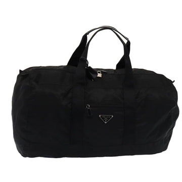 PRADA Boston Bag Nylon Black Auth yk13325