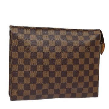 LOUIS VUITTON Damier Ebene Poche Toilette 26 Pouch N47543 LV Auth yk13419