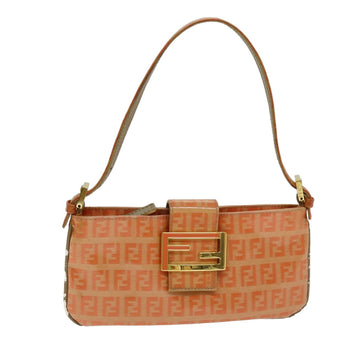 FENDI Mamma Baguette Zucchino Shoulder Bag Enamel Orange Auth yk13461