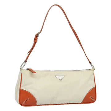 PRADA Shoulder Bag Nylon White Auth yk13603