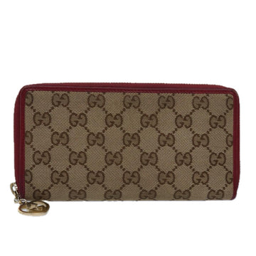 GUCCI GG Canvas Lovely Long Wallet Beige Beige Auth yk13659