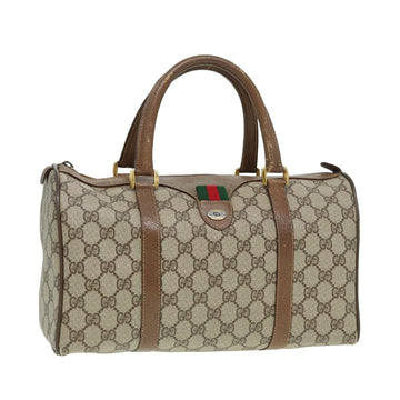 GUCCI GG Supreme Web Sherry Line Boston Bag PVC Beige 39 02 007 Auth yk13664