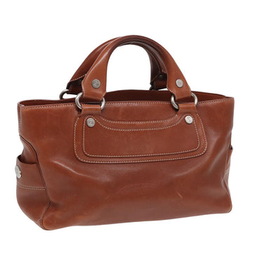 CELINE boogie Hand Bag Leather Brown Auth yk13685