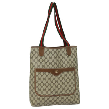 GUCCI GG Supreme Web Sherry Line Tote Bag PVC Beige 002 123 6487 Auth yk13692