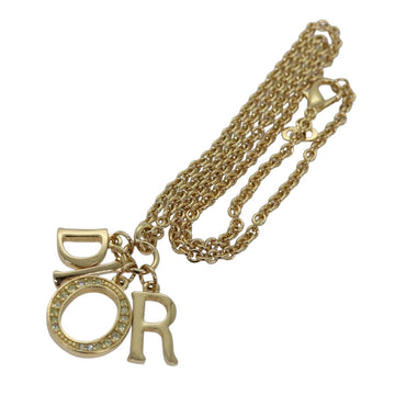 CHRISTIAN DIOR Necklace metal Gold Auth yk13755