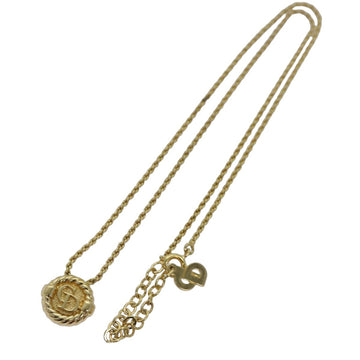 CHRISTIAN DIOR Necklace metal Gold Auth yk13762