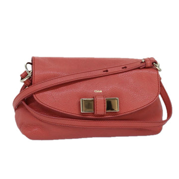 Chloe Lily Hand Bag Leather 2way Pink Auth yk13779