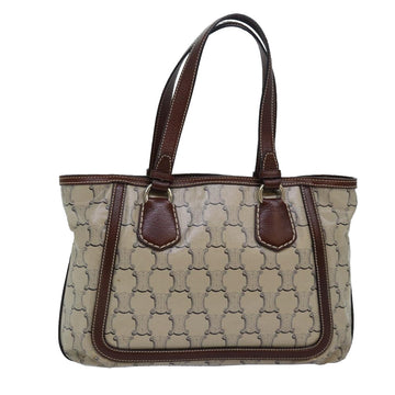 CELINE Paris Macadam Canvas Tote Bag Beige Auth yk13781