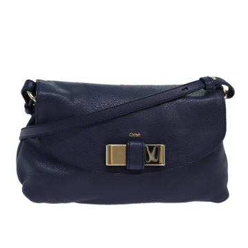 Chloe Lily Shoulder Bag Leather Navy Auth yk13791