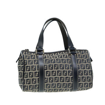 FENDI Zucchino Canvas Hand Bag Navy Auth yk13837