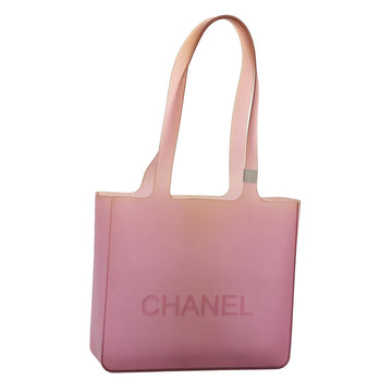 CHANEL Tote Bag Rubber Pink CC Auth yk13955