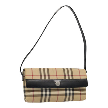 BURBERRY Nova Check Shoulder Bag PVC Beige Auth yk13998