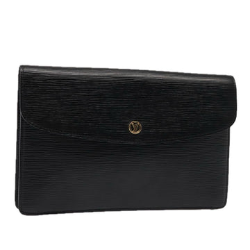 LOUIS VUITTON Epi Montaigne 27 Clutch Bag Black M52652 LV Auth yk14008