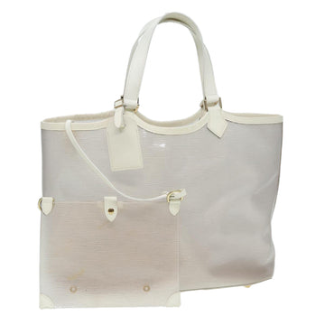 LOUIS VUITTON Epi Plage Lagoon Bay Tote Bag White Clear M92151 LV Auth yk14083