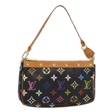 LOUIS VUITTON Multicolor Pochette Accessoires 2way Black M92648 LV Auth yk14087