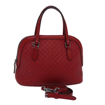 GUCCI Micro GG Canvas ssima Bag Leather Outlet 2way Red 341504 Auth yt1004