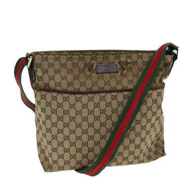 GUCCI Web Sherry Line GG Canvas Shoulder Bag Red Beige Green 189751 Auth yt998