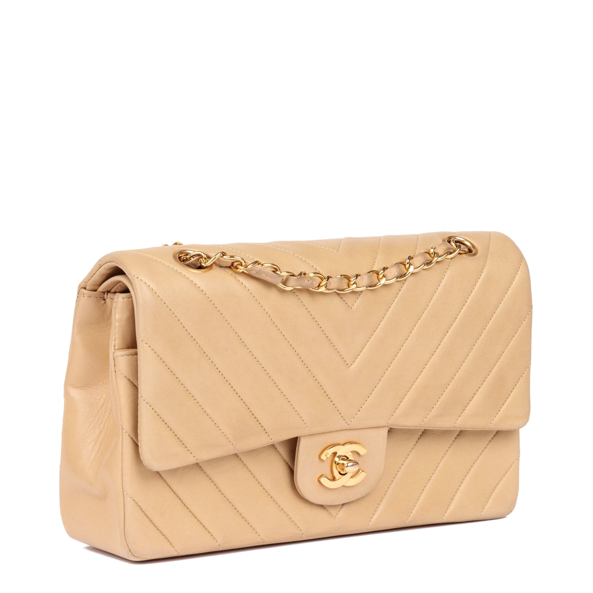 Authentic Chanel 17C Chevron Mini Flap Bag Dark Beige Luxury Bags   Wallets on Carousell