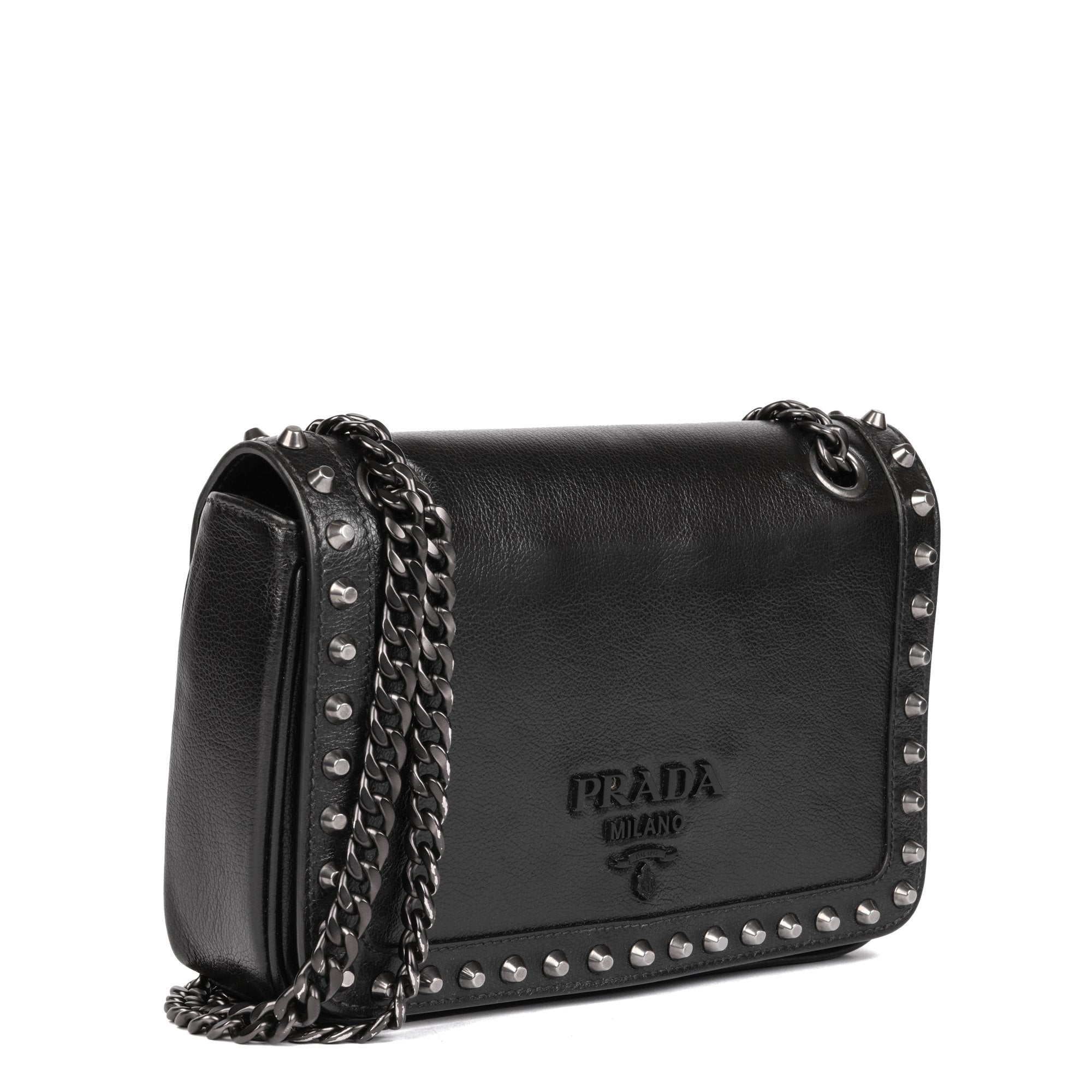 Prada calfskin store crossbody bag