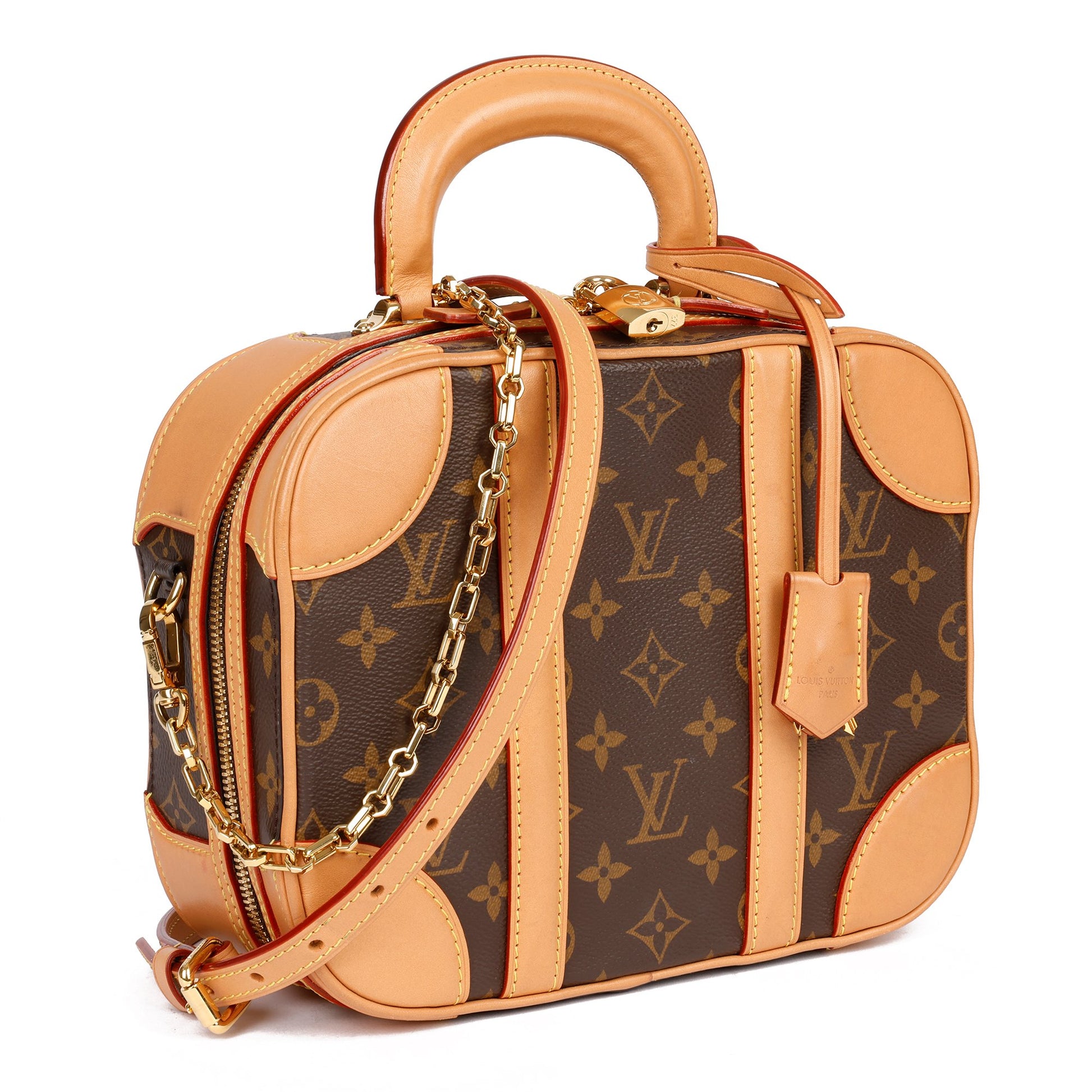Louis Vuitton Monogram Canvas Small Valisette Bag w/o Chain Strap