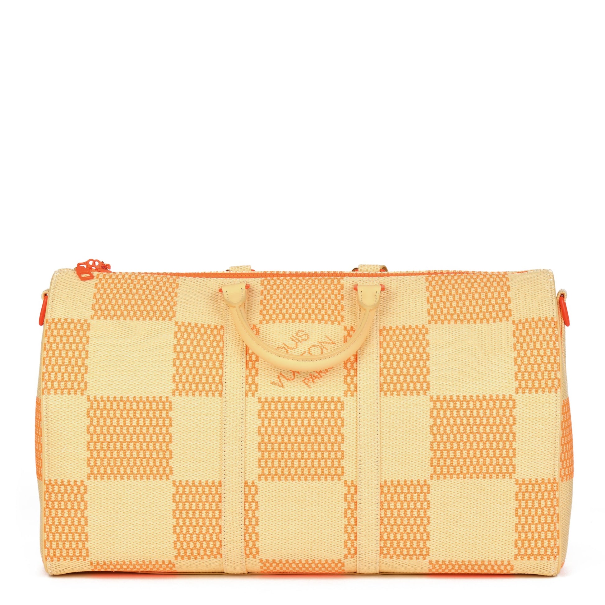 Louis Vuitton Natural & Orange Raffia, Beige Calfskin Leather