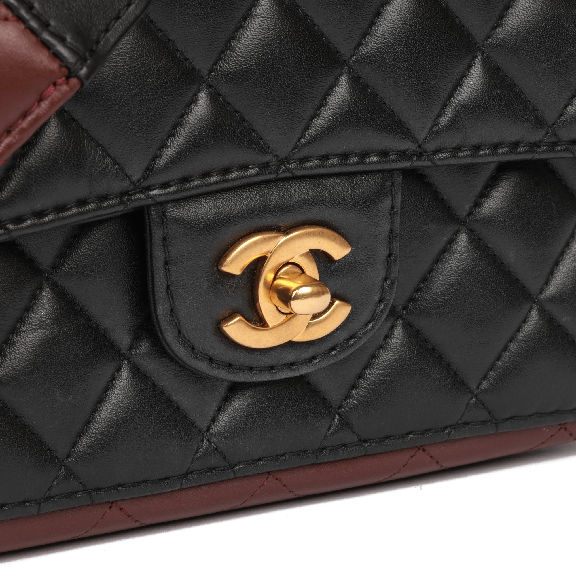 Chanel lambskin quilted on sale small double flap black