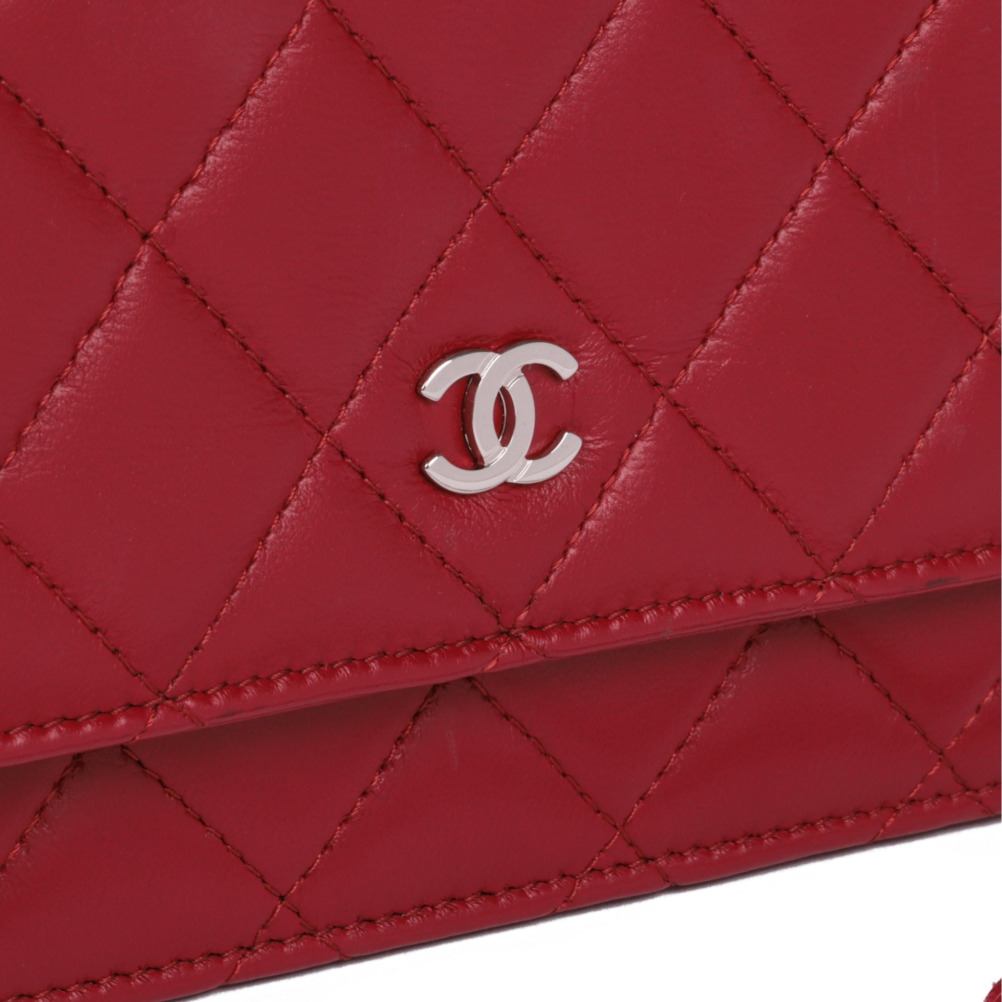 Chanel woc red on sale lambskin