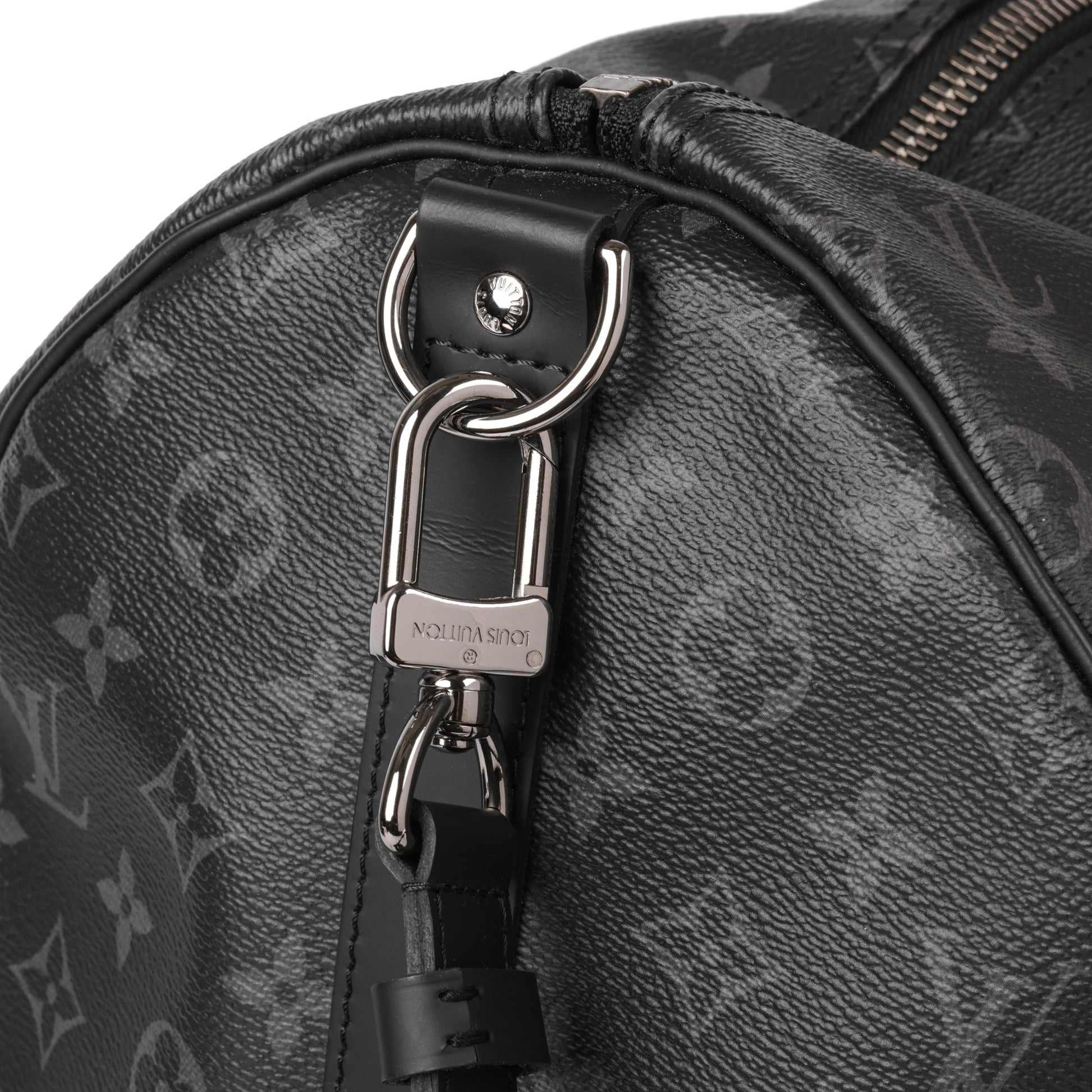 Louis Vuitton Monogram Leather Eclipse Keepall Bag 55 Black