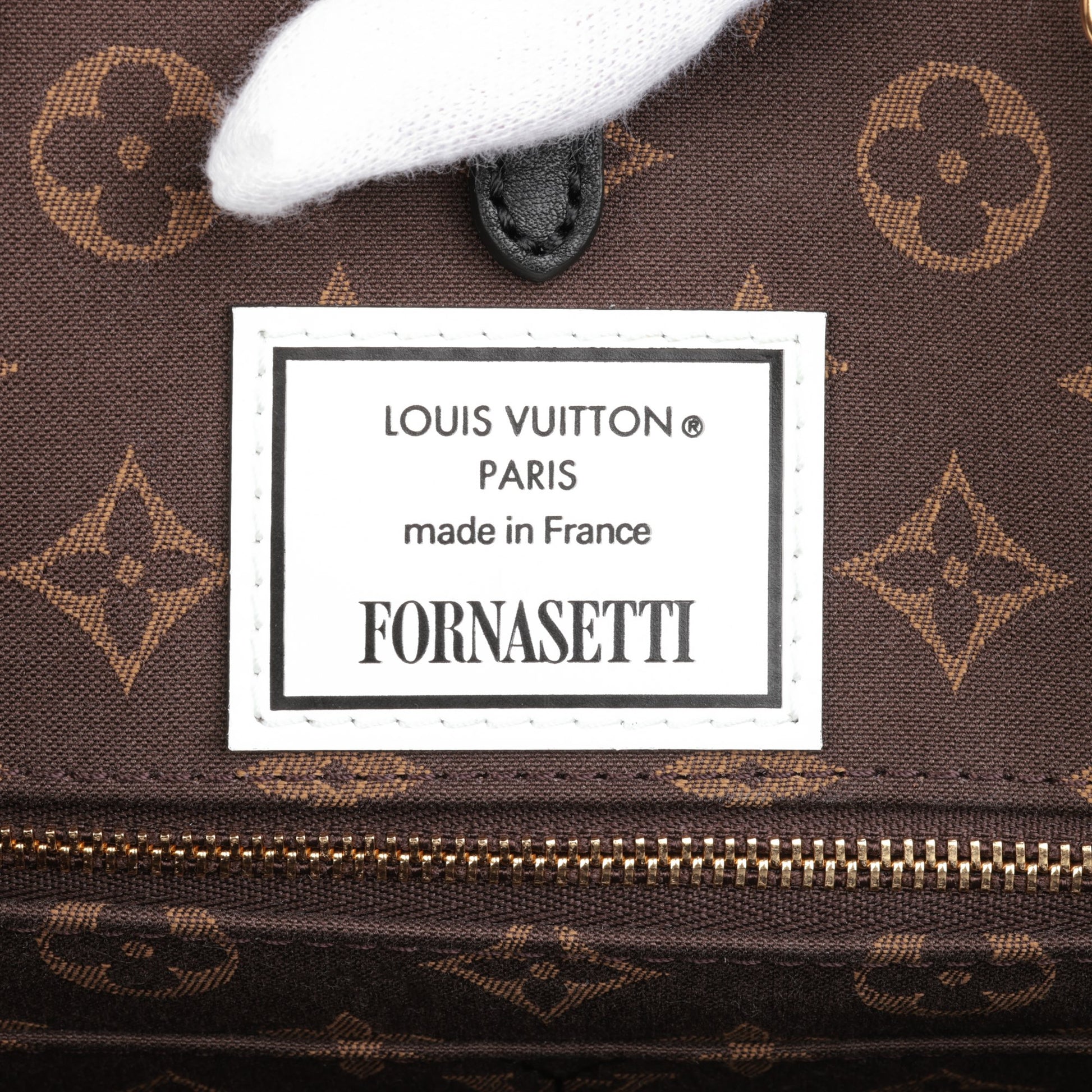 Louis Vuitton Gold Fornasetti Printed Calf Leather And Brown