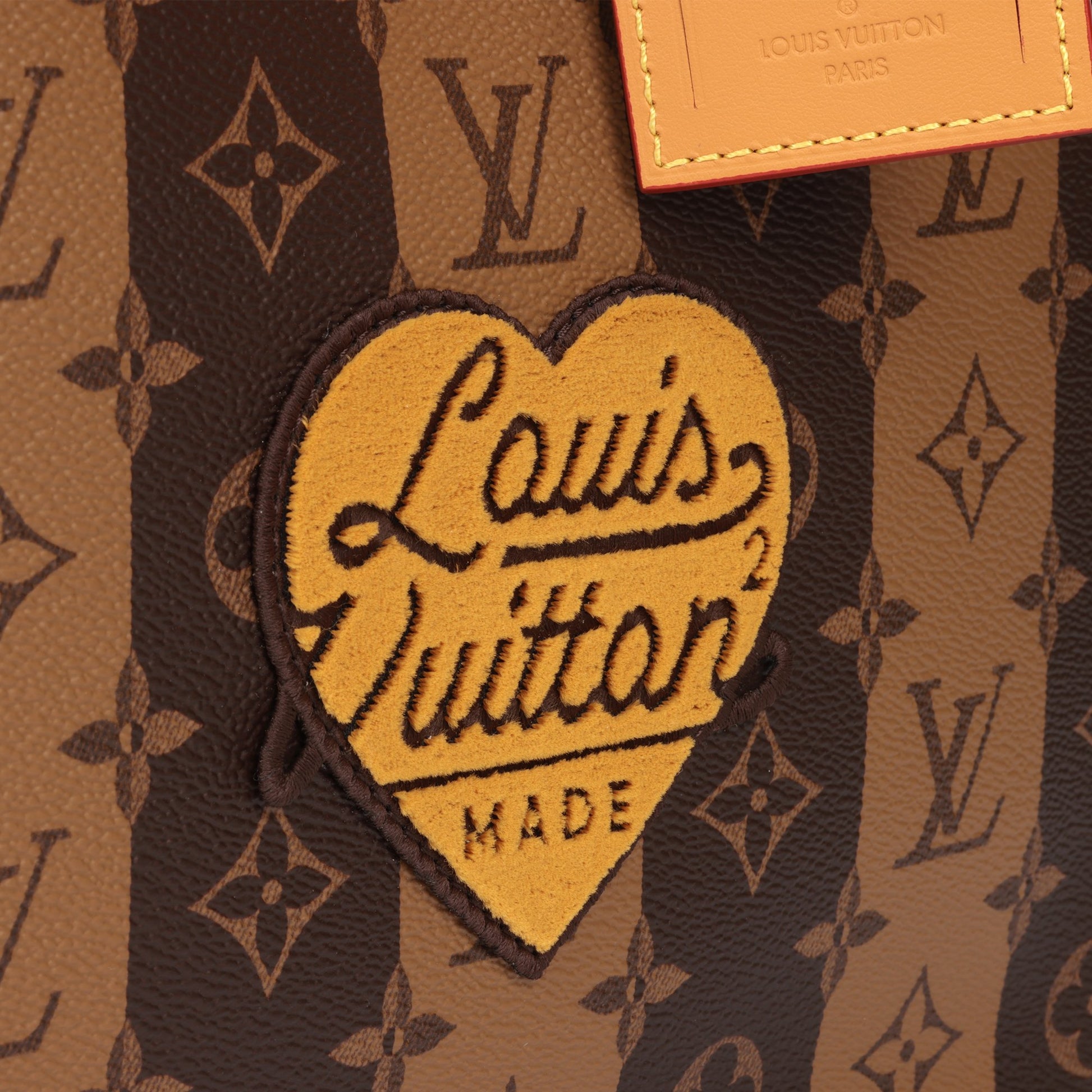 Louis Vuitton x Nigo Sac Plat Cross Monogram Stripes Brown in