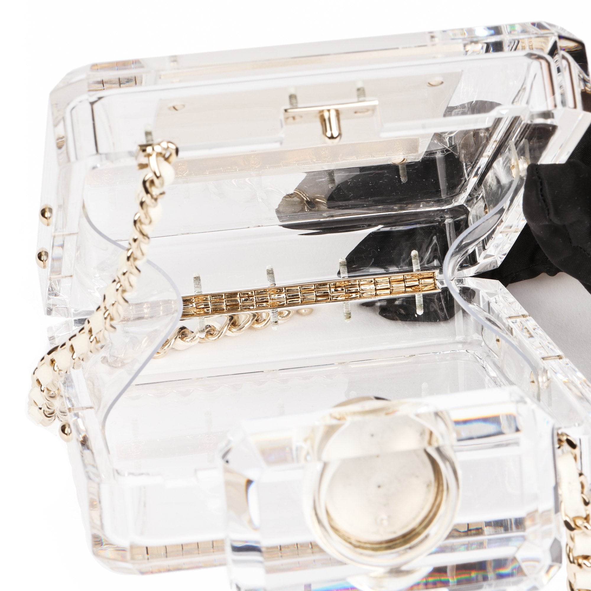 Chanel clear sales box purse