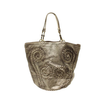 BOTTEGA VENETA Vintage Golden Bucket Bag With Woven Elements