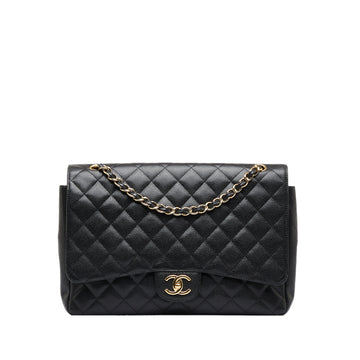 CHANEL Maxi Classic Caviar Double Flap Shoulder Bag