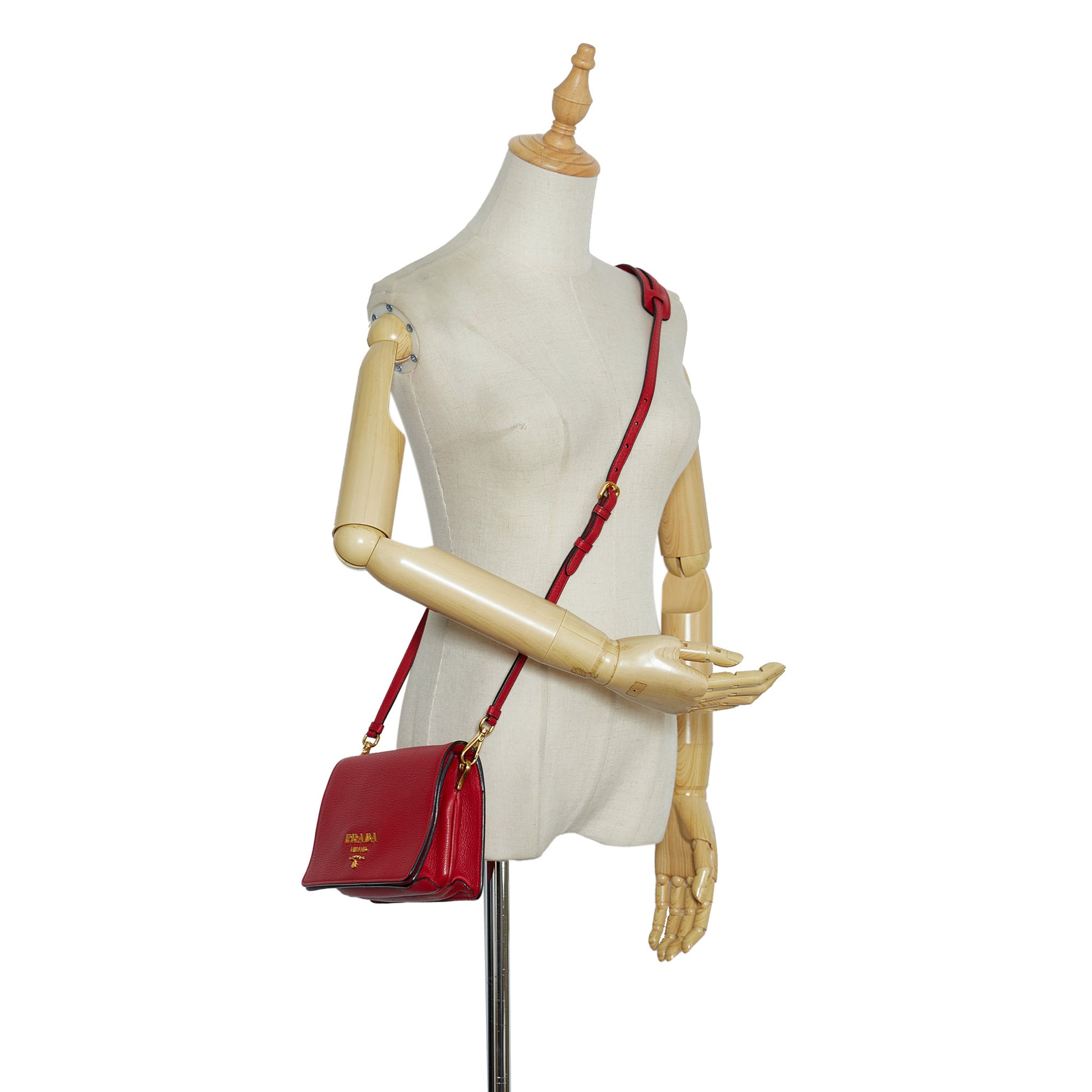 Prada Vitello Daino Small Flap Crossbody Bag, Prada Handbags
