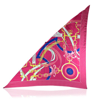 HERMES Pink Silk La Promenade Du Matin Giant Triangle Scarf D'Origny