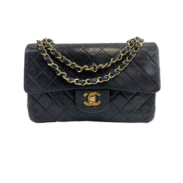 CHANEL- Vintage Medium Classic Double Flap - Black Shoulder Bag / Crossbody