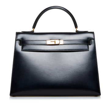 HERMES Box Calf Kelly 32 Satchel